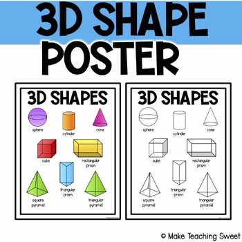 Preview of 3D Shape Poster FREEBIE - A One Page Shape Reference