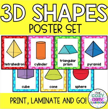 3D Shape Posters (Anchor Charts) by The Cozy Crafty Classroom | TPT