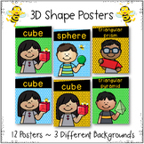 3D Shape Posters ~ Bee Classroom Decor ~ Be Kind