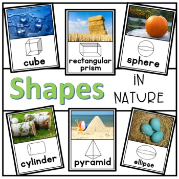Preview of 3D Shape Posters, Nature Classroom Decor, Real Photos, Natural Classroom Theme