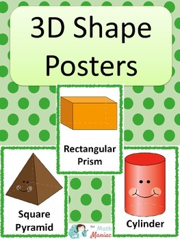 3D Shape Posters: Green by TheMathManiac | Teachers Pay Teachers