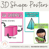 3D Shape Posters | Rainbow Hues Classroom Decor