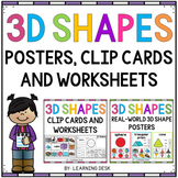 3D Shape Worksheets Posters and Clip Cards