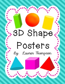 Preview of 3D Shape Posters {cube, sphere, cone, pyramid, rectangular prism, cylinder}