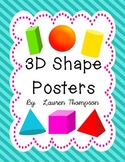 3D Shape Posters {cube, sphere, cone, pyramid, rectangular
