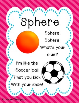 3D Shape Posters cube, sphere, cone, pyramid, rectangular prism, cylinder