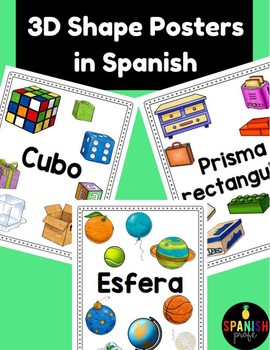 Preview of 3D Shape Posters in Spanish (Carteles de las figuras geometricas 3D)