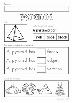 3d shape properties no prep worksheets by lavinia pop tpt