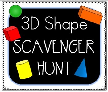 Preview of 3D Shape Scavenger Hunt- Distance Learning!