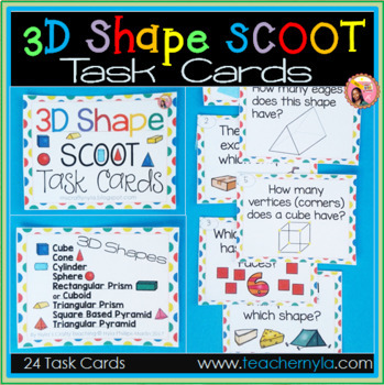 Preview of 3D Shape Scoot Task Cards