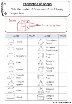 3D Shape – 50+ printable – Maths (Geometry) by Digital Stationer