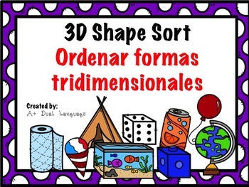 Preview of 3D Shape Sort/ Ordendar formas tridimensionales