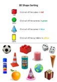 3D Shape Sorting (Cube, Sphere, Cone & Cylinder)