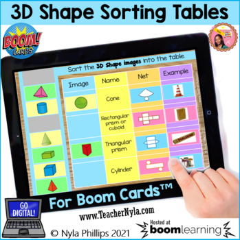 Preview of 3D Shape Sorting Tables for Boom Cards™