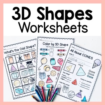 Preview of 1st Grade 3D Shapes Worksheets - 3D Shapes Printables For Centers