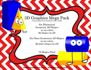 Preview of 3D Shapes 1-Mega Pack of Whimsical and Modern Graphics CU OK (Free Spheres