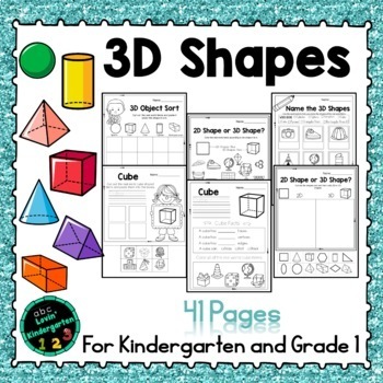 Preview of 3D Shapes for Kindergareten and Grade 1