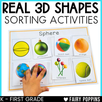 Preview of 3D Shapes Identification (Real Objects) - Shapes Sorting Games, Worksheets