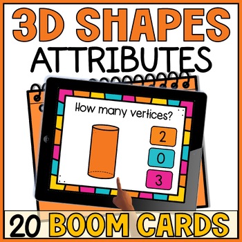 Preview of 3D Shapes Attributes and Properties - Counting Sides and Vertices Boom Cards