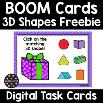 Preview of 3D Shapes BOOM Cards FREEBIE 