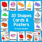 3D Shape Cards & Posters for Math Word Wall: 1st & 2nd Gra