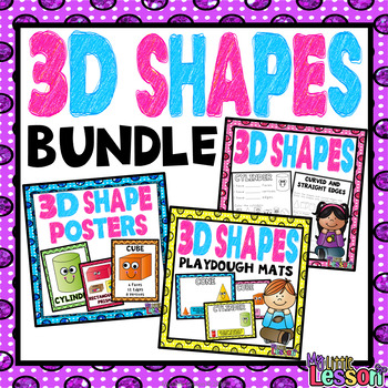 3D Shapes Bundle: Worksheets, Posters, and Playdough Mats by My Little ...