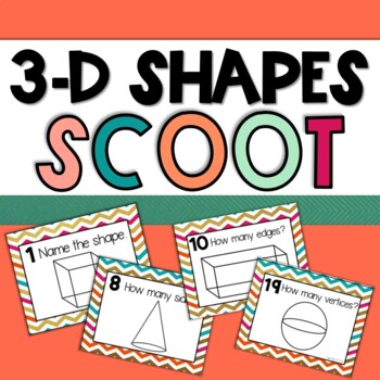 Preview of 3D Shapes Center Activity Objects Scoot Task Cards and Recording Sheets