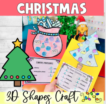 Preview of 3D Shapes Christmas Santa's Bag Craft and Preloaded Seesaw Activities