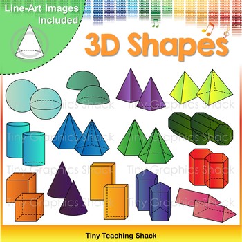 3D Shapes Clip Art by Tiny Graphics Shack | Teachers Pay Teachers