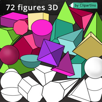 Preview of 3D Shapes Clip Art/ Math clipart/ Commercial use