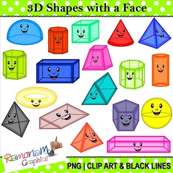 3D Shapes Clip art by RamonaM Graphics | Teachers Pay Teachers
