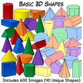 Basic 3D Shapes Clip Art