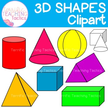 3D Shapes Clip Art (Geometry/Solids) by Terrific Teaching Tactics