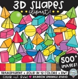 3D Shapes Clipart MEGA Set!