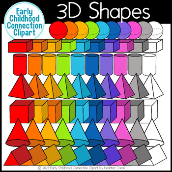 Preview of 3D Shapes Clipart Set {Early Childhood Connection Clipart}