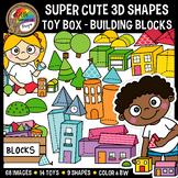 3D Shapes Clipart - Toy Box - Building Blocks