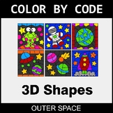 3D Shapes - Color by Code / Coloring Pages - Outer Space