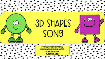 3D Shapes Lyrics and Cloze - Numberock