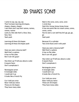 Shapes Song Lyric, PDF, Rectangle