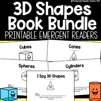 Preview of 3D Shapes Emergent Reader Book Bundle