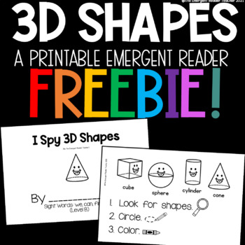 Preview of 3D Shapes Emergent Reader FREEBIE