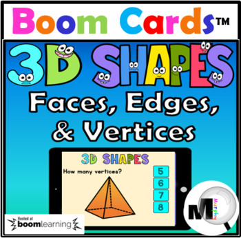 Preview of 3D Shapes Activity Faces Edges & Vertices Boom Cards