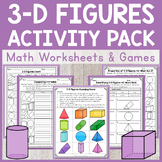 3D Shapes, Figures, and Solids Math Activity Pack, Workshe