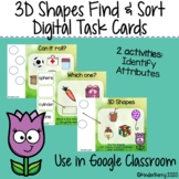 3D Shapes Find & Sort Digital Task Cards {Distance Learnin