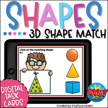 Preview of 3D Shapes Game BOOM Cards Shape Matching