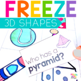 3D Shapes Game and Shapes Worksheets | FREEZE Movement Mat
