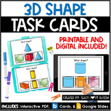 3D Shapes | Geometric Shapes | Math Printable Task Cards |