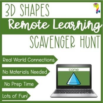 Preview of 3D Shapes | Geometry Virtual Lesson | No Prep Zoom Scavenger Hunt