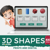 3D Shapes Kindergarten Digital Activities CCSS K.G.A.3
