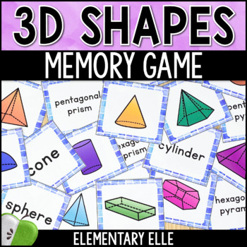 Preview of 3D Shapes Math Game | Memory Match Math Center